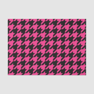 Papel De Seda Cheque de Houndstap negro rosa