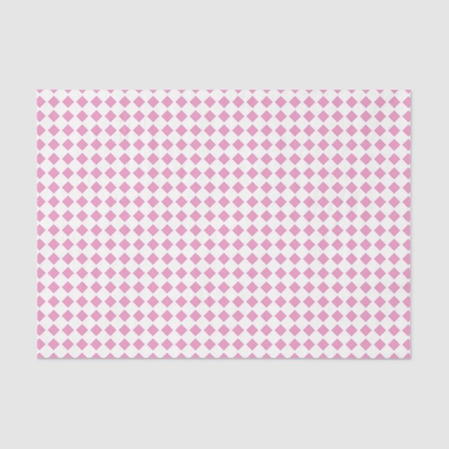 Papel De Seda Cheque rosa y blanco (serie 49 de diseño rosa) (Anverso)