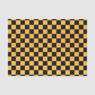 Papel De Seda Cheques dorados y negros