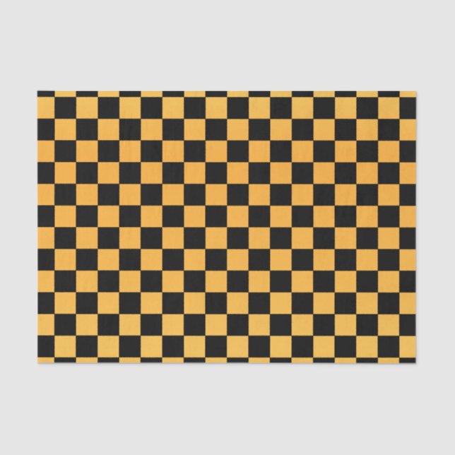 Papel De Seda Cheques dorados y negros (Anverso)