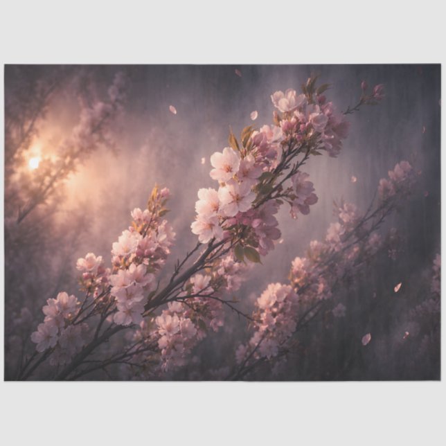 Papel De Seda Cherry Blossom Branch Spring Floral Botanical  (Anverso)