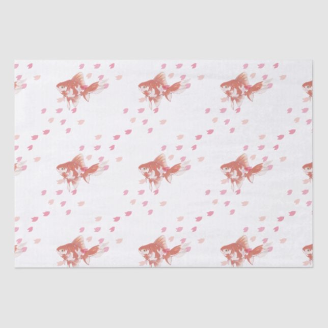 Papel De Seda Cherry Blossom Dream: Koi Fish Art Print  (Anverso)