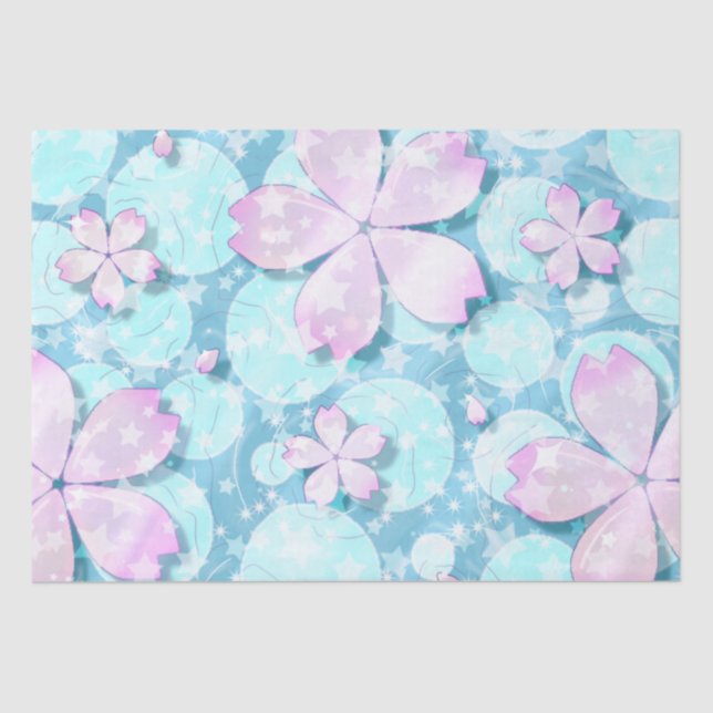 Papel De Seda Cherry Blossom Japanese Kawaii Pond (Anverso)
