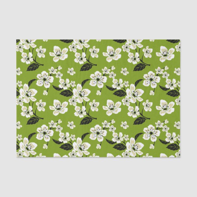 PAPEL DE SEDA CHERRY BLOSSOM - SAKURA (MATCHA GREEN) (Anverso)