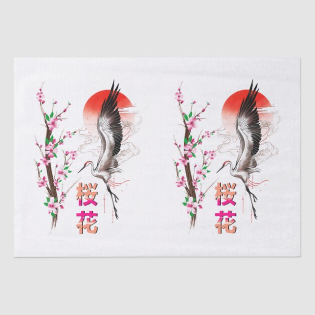 Papel De Seda Cherry Japan Pastel Sakura (Anverso)