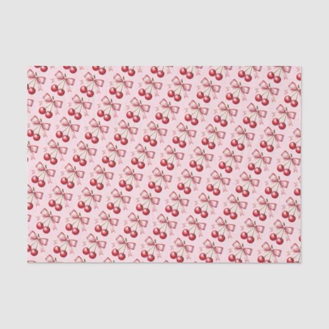 Papel De Seda Cherry Red Coquette Girly Pink (Anverso)