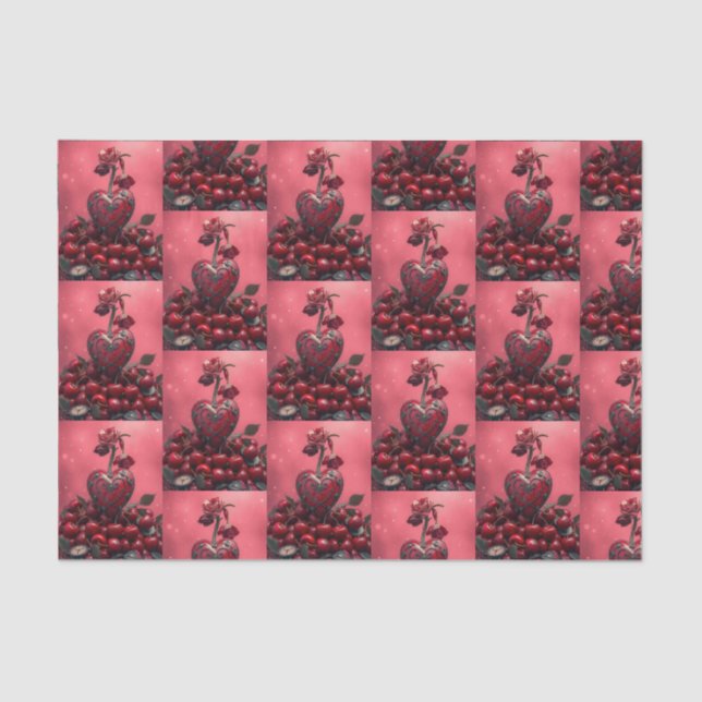 Papel De Seda Cherry Steampunk Valentine (Anverso)
