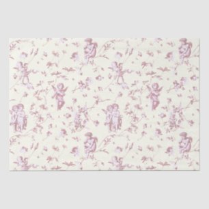 Papel De Seda Cherub Cupido Angels Pink Floral Toile