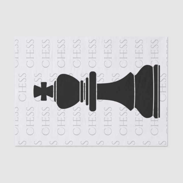 Papel De Seda Chess King Classic Piece moderna negra, blanca (Anverso)