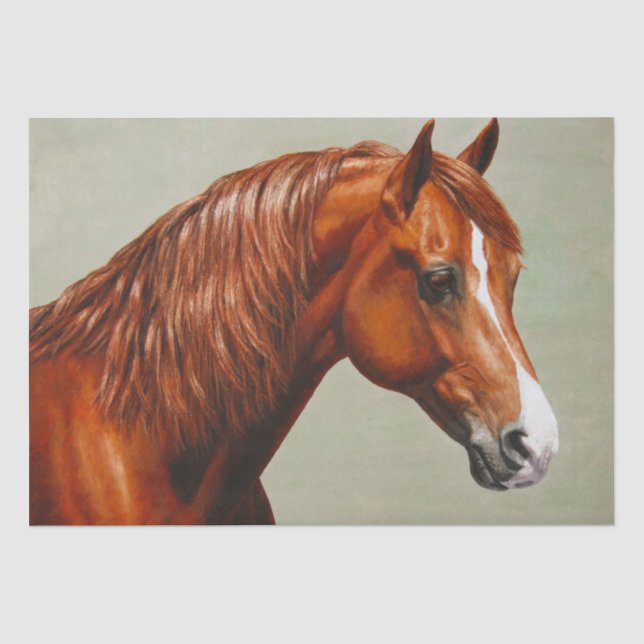 Papel De Seda Chestnut Morgan Horse (Anverso)