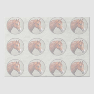 Papel De Seda Chestnut Morgan Horse Sage Green