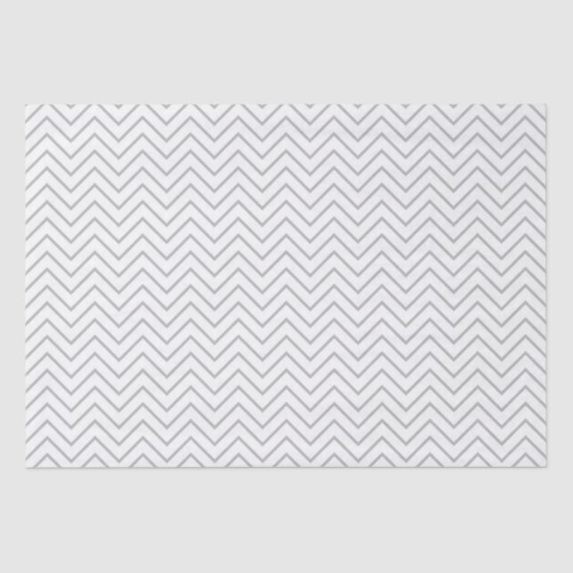 Papel De Seda Chevron blanco gris (Anverso)