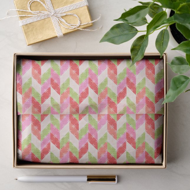 Papel De Seda Chevron festivo de Navidad (Regalo )