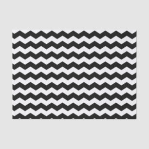 Papel De Seda Chevron moderno Zigzag Patrón blanco y negro