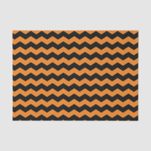 Papel De Seda Chevron moderno Zigzag Patrón negro y Naranja
