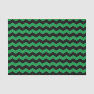Papel De Seda Chevron moderno Zigzag Patrón negro y verde