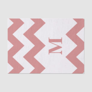 Papel De Seda Chevron negrita rosa con monograma