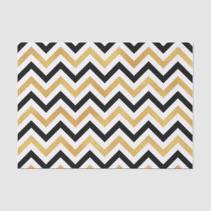 Papel De Seda Chevron negro y oro