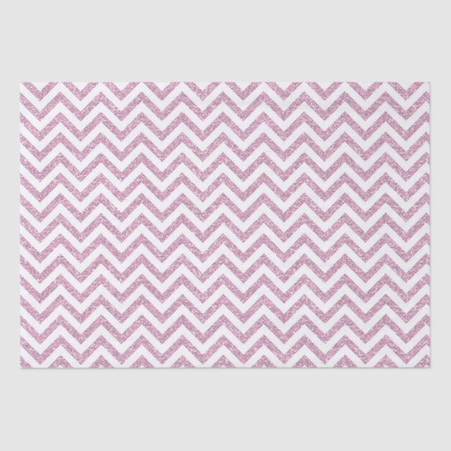 Papel De Seda Chevron, Purpurina de Faux Rosa (Anverso)