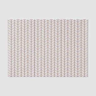 Papel De Seda Chevron Tissue Paper - Brown on White