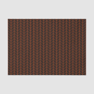 Papel De Seda Chevron Tissue Paper - Naranja brillante en negro