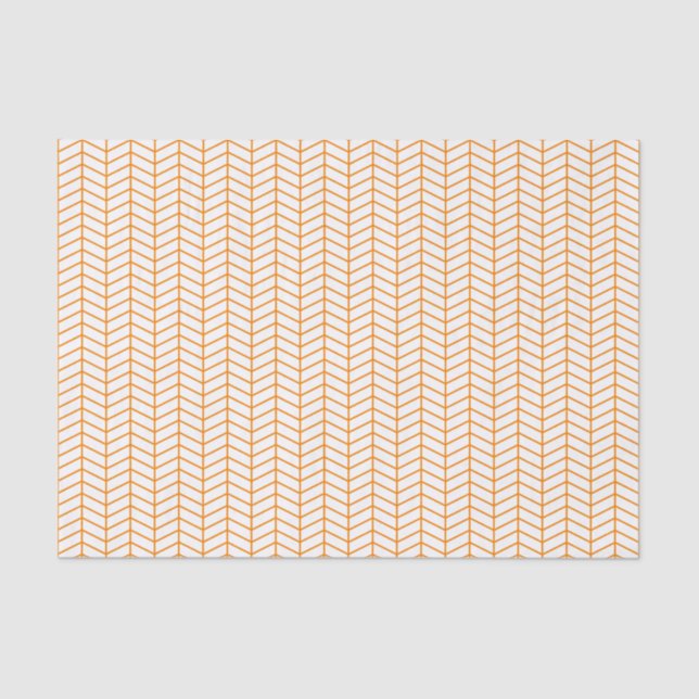 Papel De Seda Chevron Tissue Paper - Naranja en blanco (Anverso)