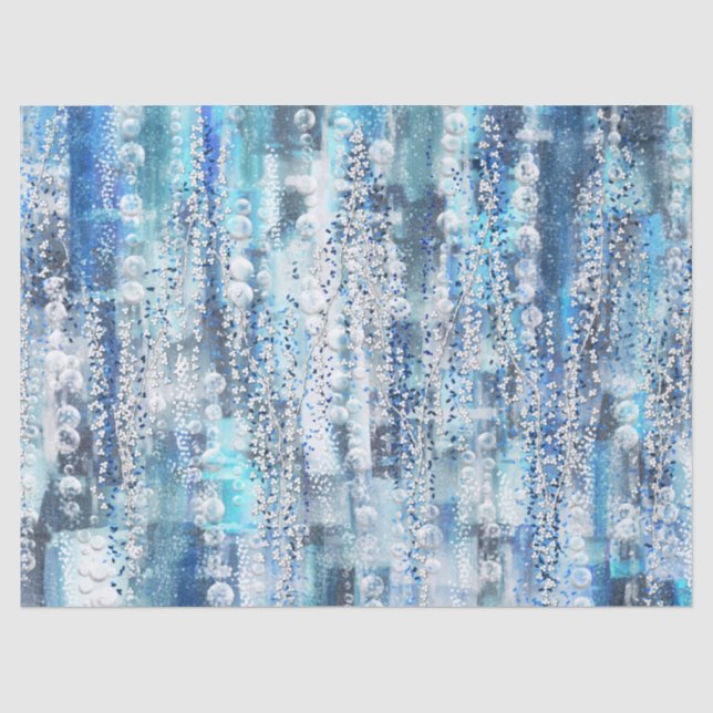 Papel De Seda Chic abstracto moderno tonos azules  (Anverso)