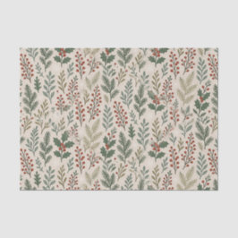 Papel De Seda Chic Botanical Holly Berry Floral Pattern