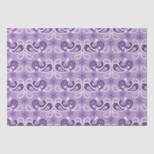 Papel De Seda Chic Desgastado Patrón de Paisley púrpura y blanco