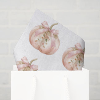 Papel De Seda Chic Deslucido Floral Calabaza Coqueta Otoño Rosa