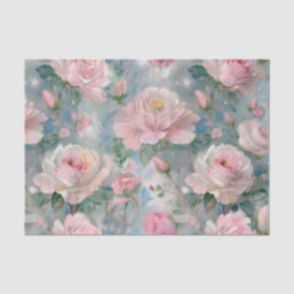 Papel De Seda Chic Floral Vintage Rosa Deslucida