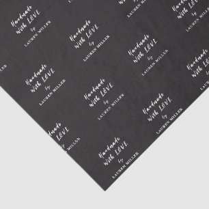 Papel De Seda Chic Hecho a mano con Amor Negro y blanco