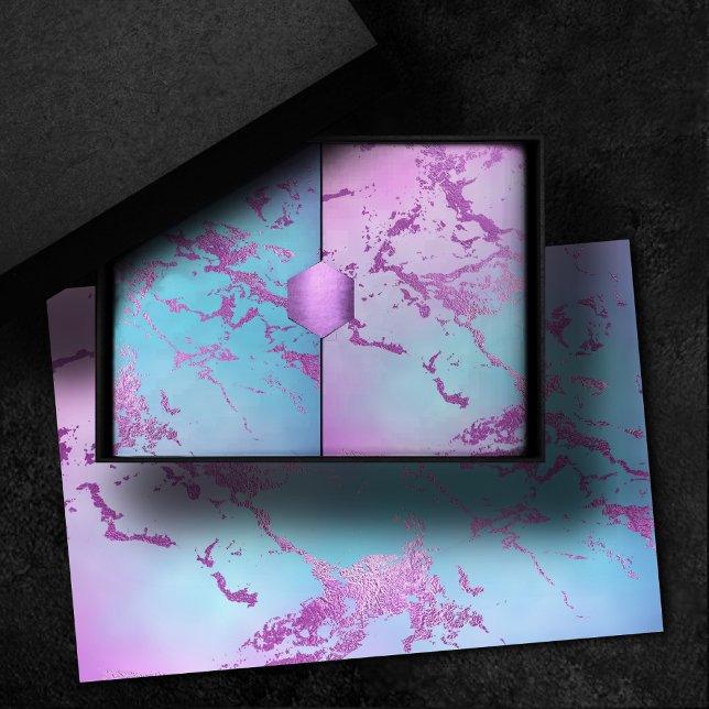 Papel De Seda Chic Marble | Glitzy Glam Violeta Púrpura Azul Omb (Subido por el creador)