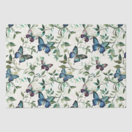 Papel De Seda Chic Romántico Azul Mariposas Despedida de Soltera