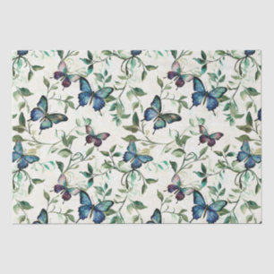 Papel De Seda Chic Romántico Azul Mariposas Despedida de Soltera