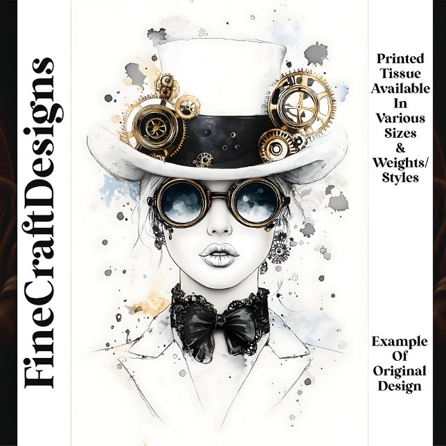 Papel De Seda Chic Sofisticada Steampunk Femenina Q4 Decoupage (Subido por el creador)