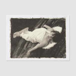 Papel De Seda Chica ángel tono sepia Arte vintage hermoso