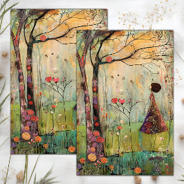 PAPEL DE SEDA CHICA BOHO DE LA NATURALEZA DECOUPAGE