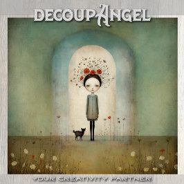 Papel De Seda Chica con gato negro y cachorros rojos - desacopla