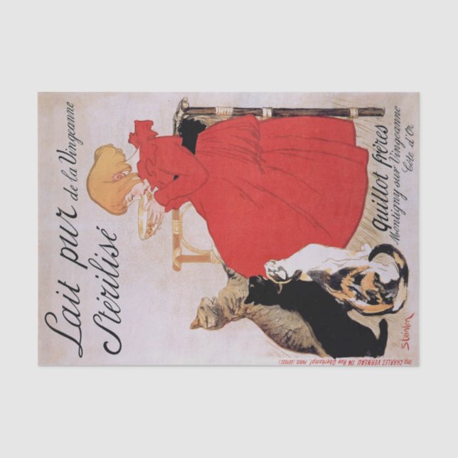 Papel De Seda Chica con gatos, Alexandre Steinlen (Anverso)