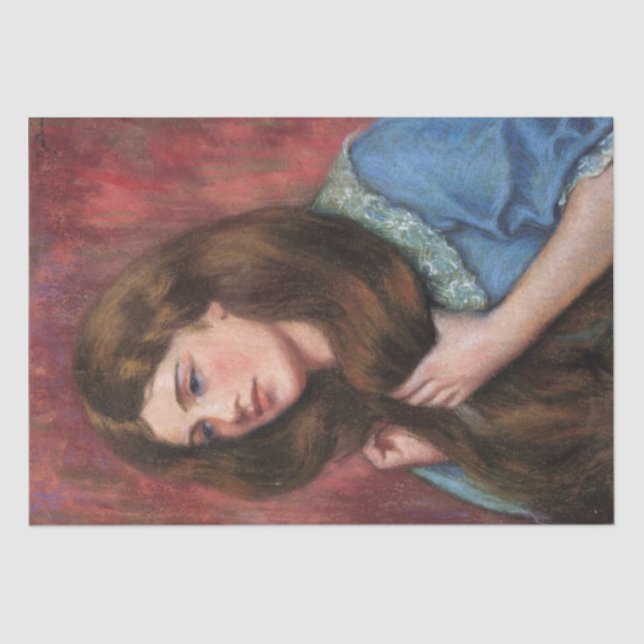 Papel De Seda Chica con hermoso pelo largo y marrón (Anverso)