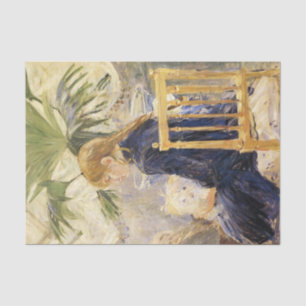 Papel De Seda Chica con perro por Berthe Morisot