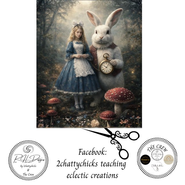 Papel De Seda Chica Curiosa Decoupage Reloj de Bolsillo Conejo B (Subido por el creador)