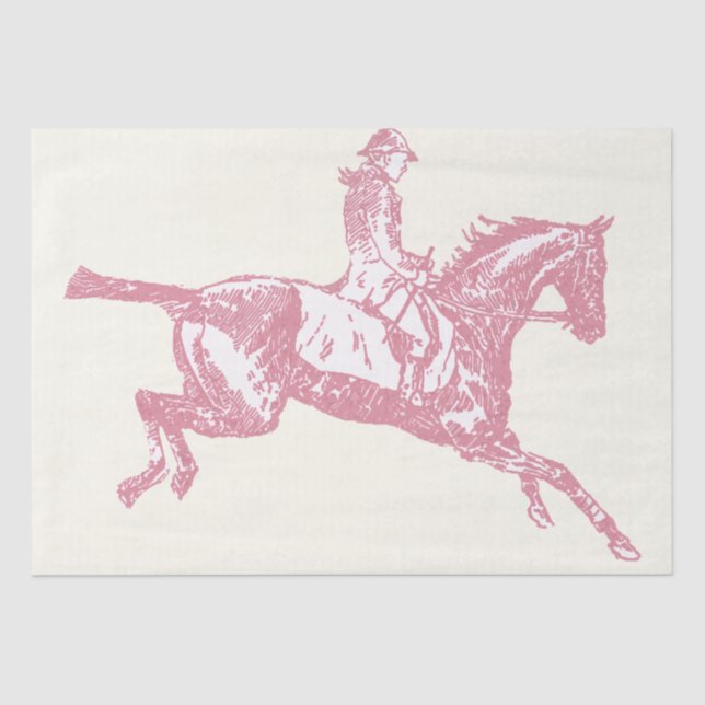Papel De Seda Chica Cute Rosa Dorado  Caballo (Anverso)
