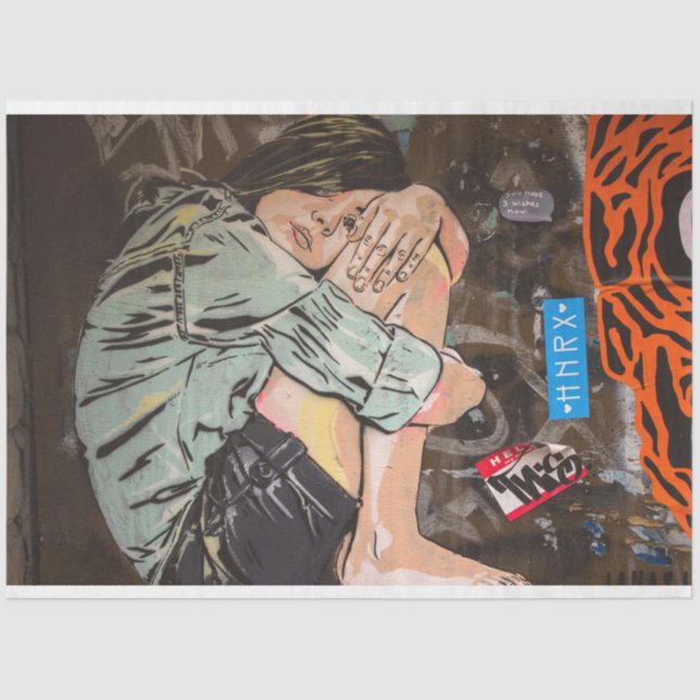 Papel De Seda Chica de arte callejero Urban 13 Decoupage Tissue  (Anverso)