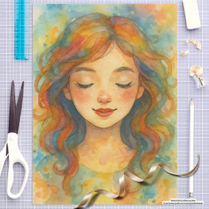 Papel De Seda Chica de arte de acuarela rusa