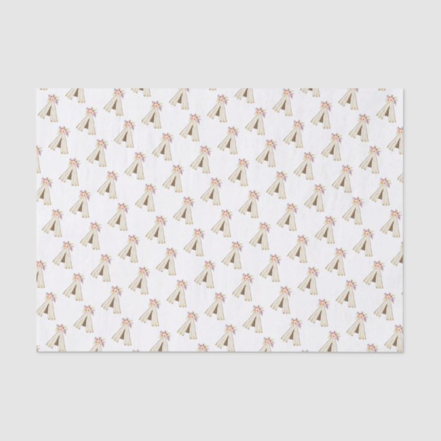 Papel De Seda Chica de Boho Floral Tribal Teepee (Anverso)