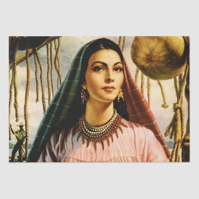 Papel De Seda Chica de calendario mexicano sobre barcos pesquero (Anverso)