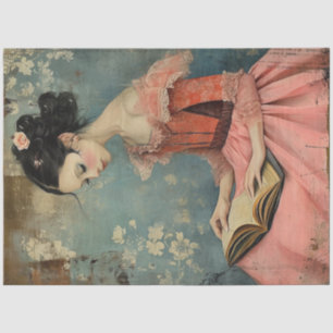 Papel De Seda Chica de cosecha de pájaro maravillosamente raro