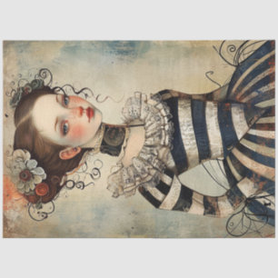 Papel De Seda Chica de cosecha de pájaro maravillosamente raro